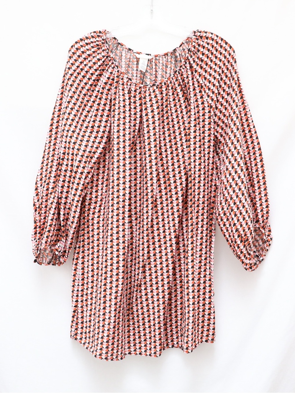 H&M women’s balloon sleeve geometric print dress size XS oversized maternity